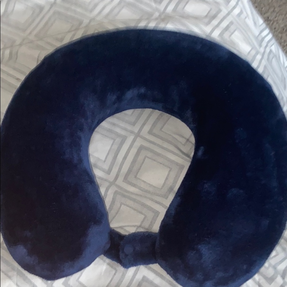 Velvet blue travel pillow
